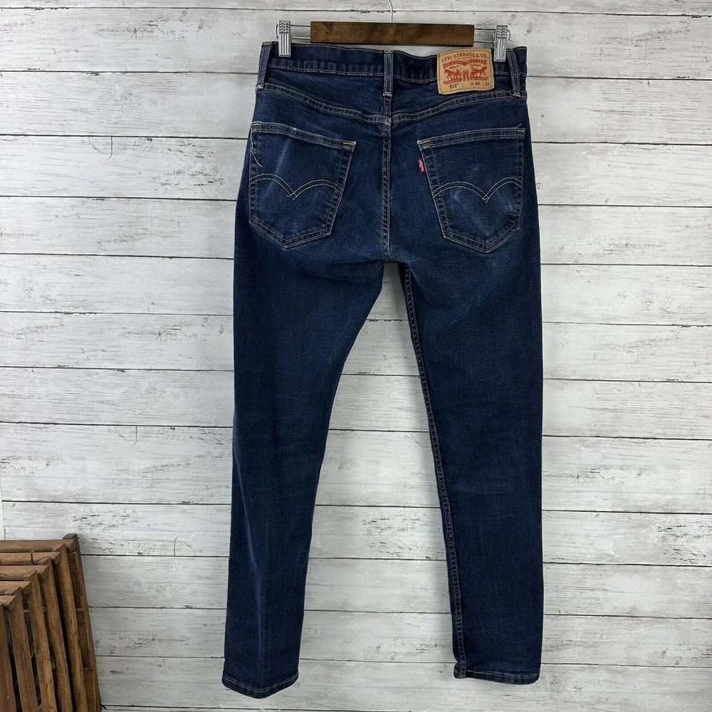 Levis 512 Slim Tapered Jeans Mens 30x32 blue denim‎ (measures 30x29)